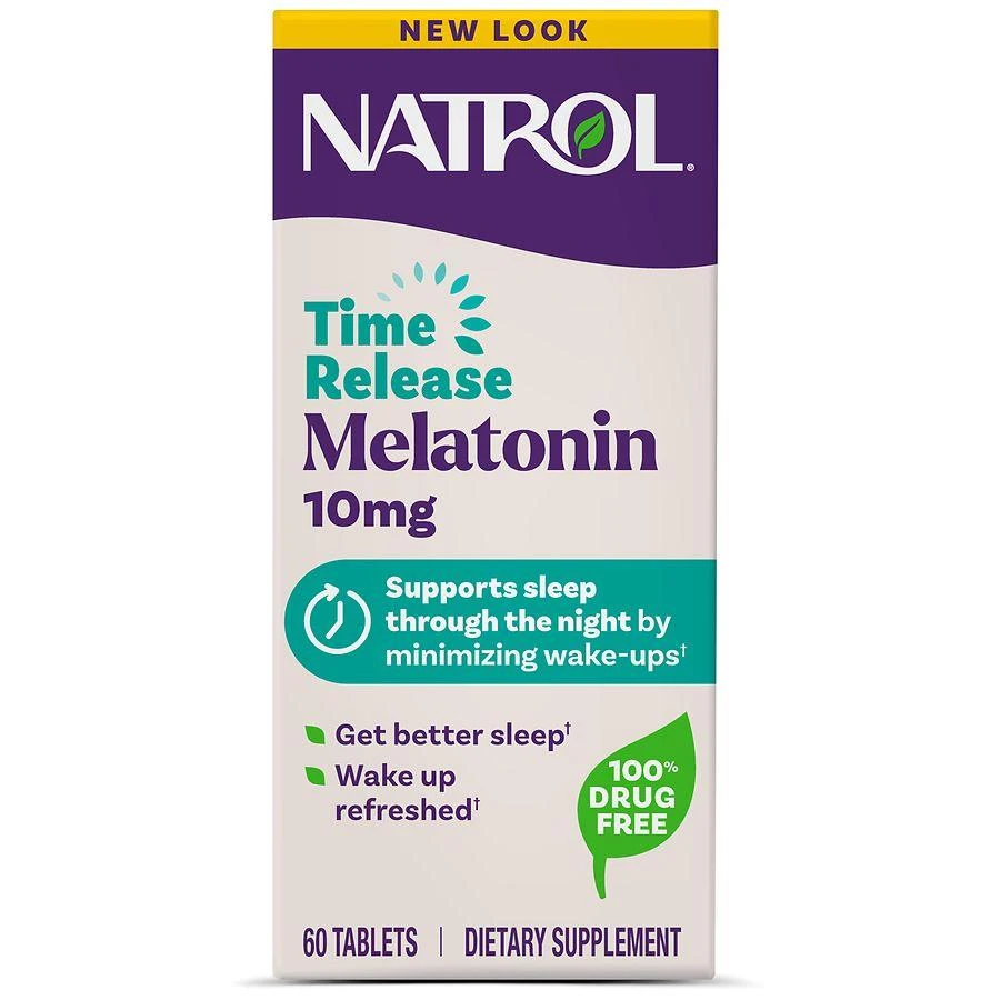 Natrol Advanced Melatonin 10mg Time Release Tablets, Nighttime Sleep Aid Unflavored 1