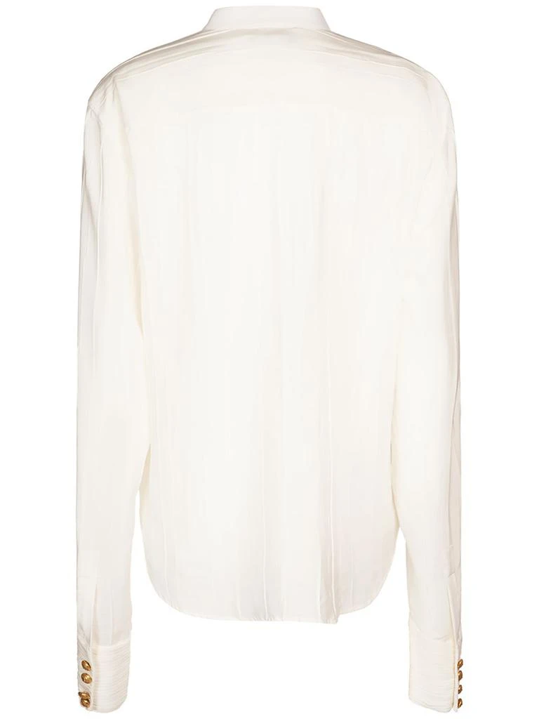 BALMAIN Crepe De Chine Plastron Shirt 4