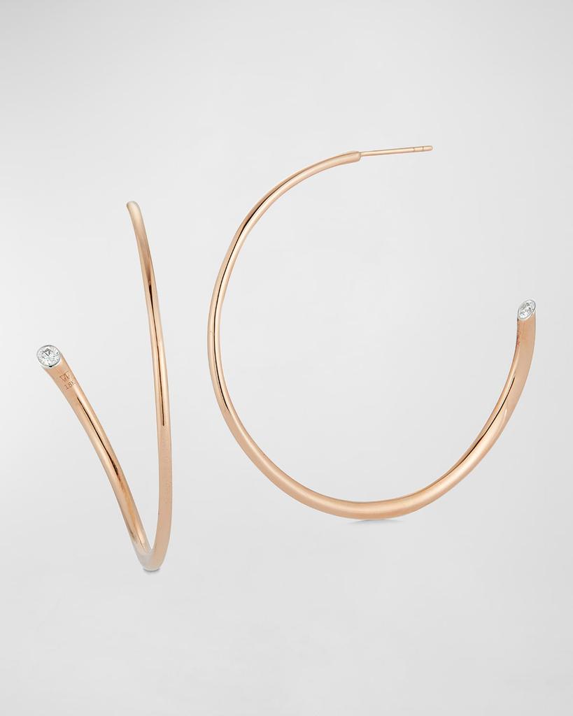 Walters Faith Thoby Rose Gold Tubular Large Swoosh Hoop Earrings
