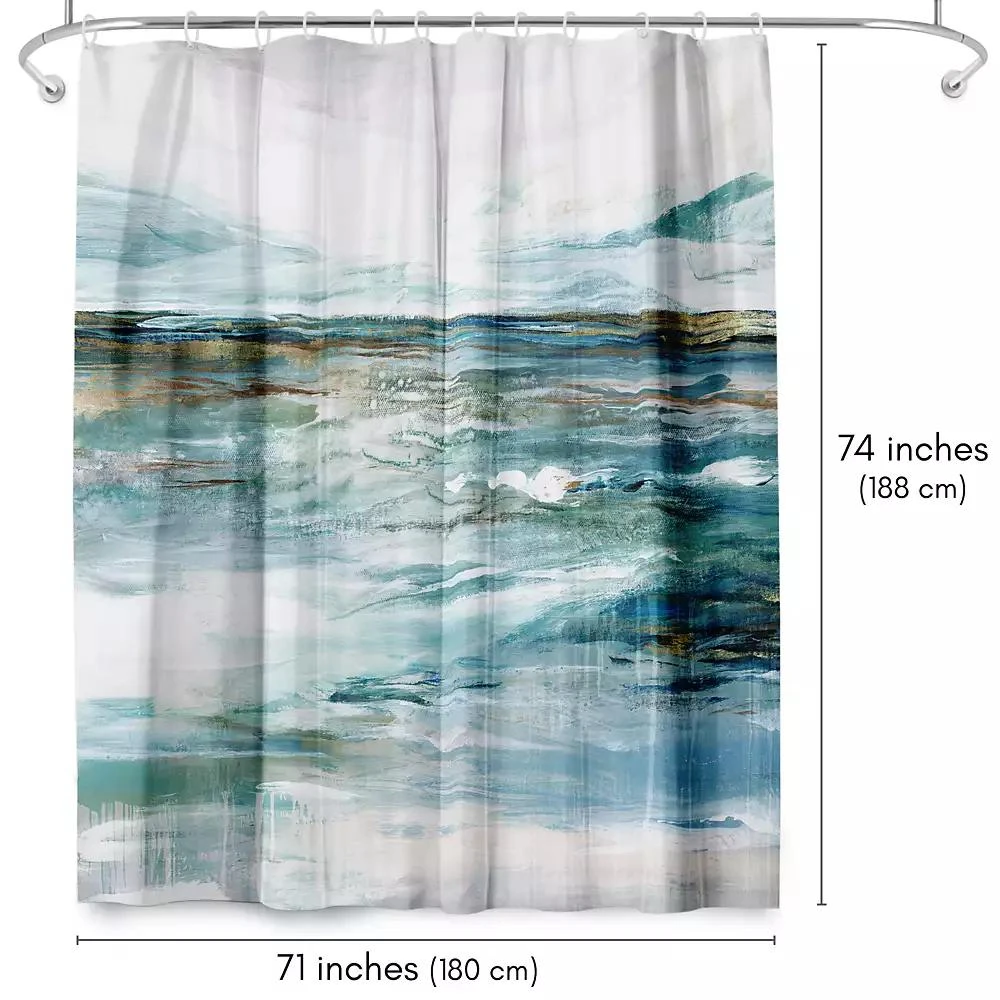 Americanflat Midnight Clear by PI Creative Art Abstract Shower Curtain, 71" x 74" 2
