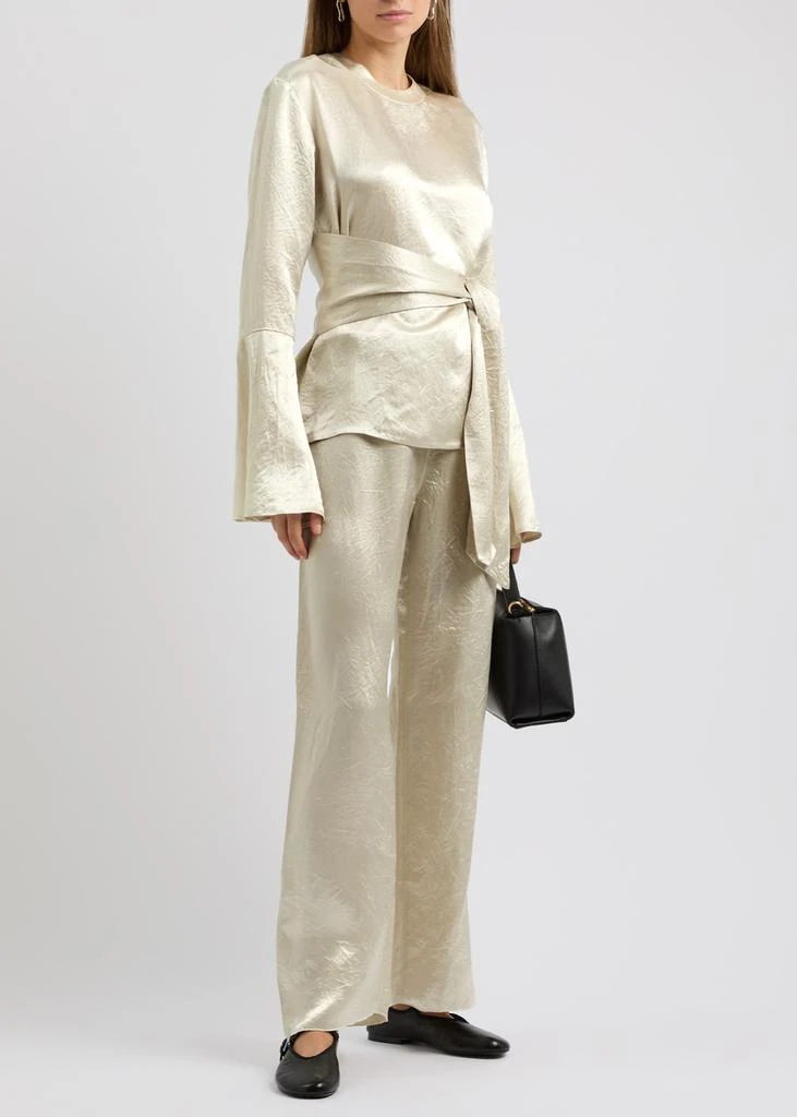 Nanushka Brenda crinkled satin trousers 4