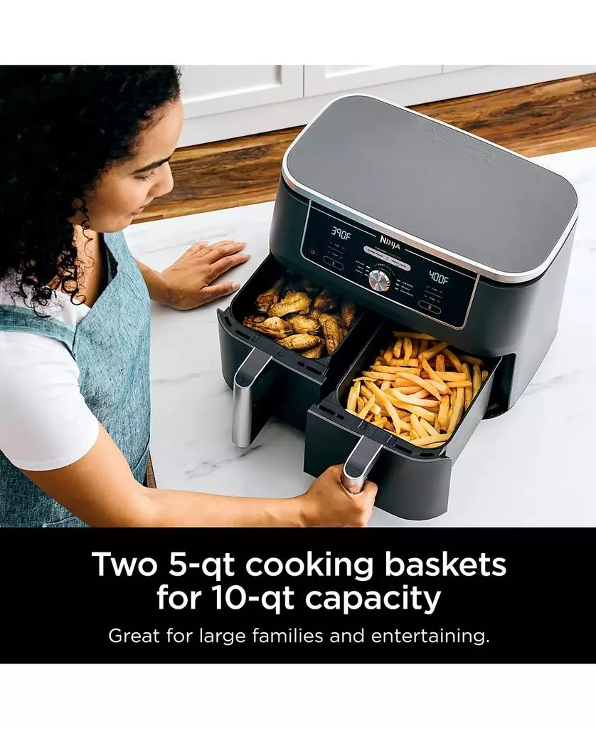 Ninja Foodi® DZ401 6-in-1 10-qt. XL 2-Basket Air Fryer with DualZone™ Technology- Air Fry, Broil, Roast, Dehydrate, Reheat and Bake, Family Sized 7