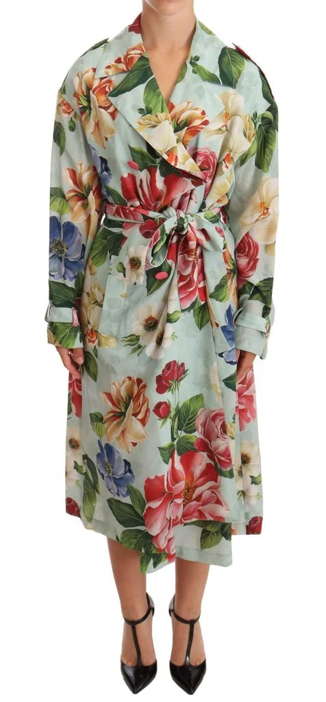 Dolce & Gabbana Dolce & Gabbana Multicolor Double Breasted Floral Trench Coat Jacket 1