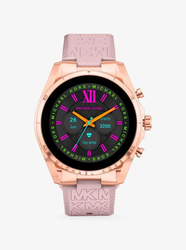 Michael Kors Gen 6 Bradshaw Rose Gold-Tone and Logo Silicone Smartwatch 1
