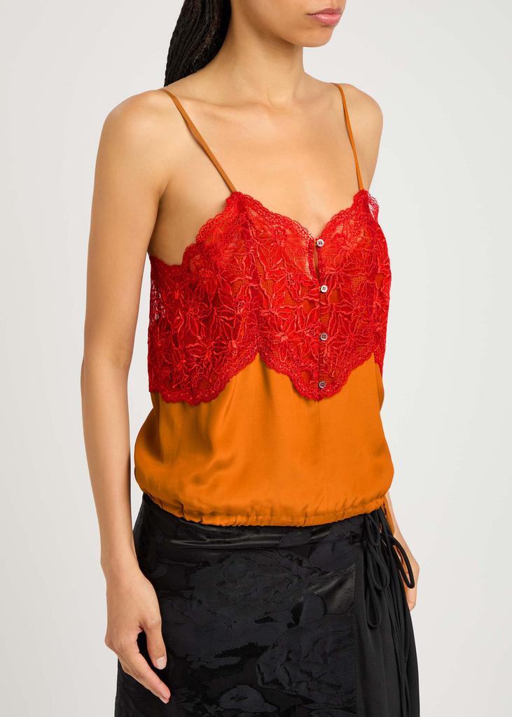 Dries Van Noten Callie lace-embellished chiffon top