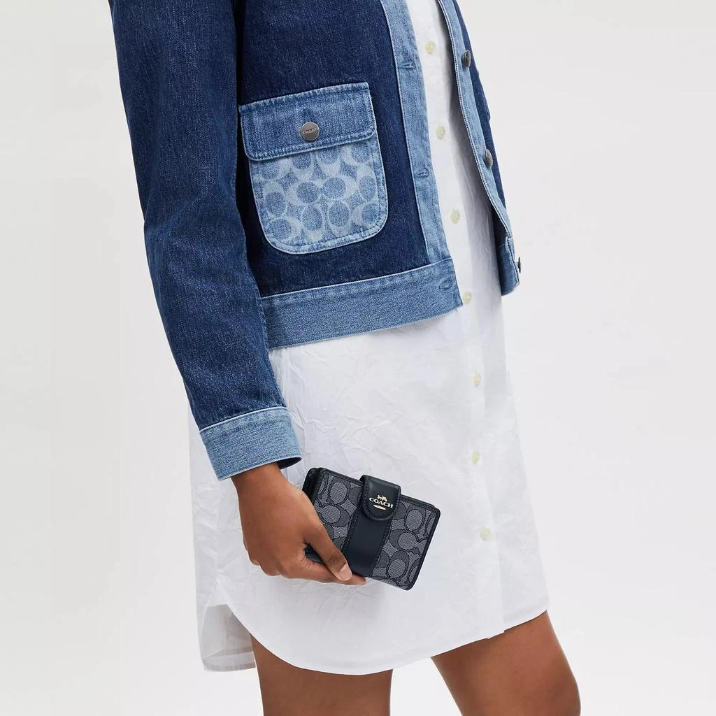 Coach Medium Corner Zip Wallet In Signature Jacquard 2
