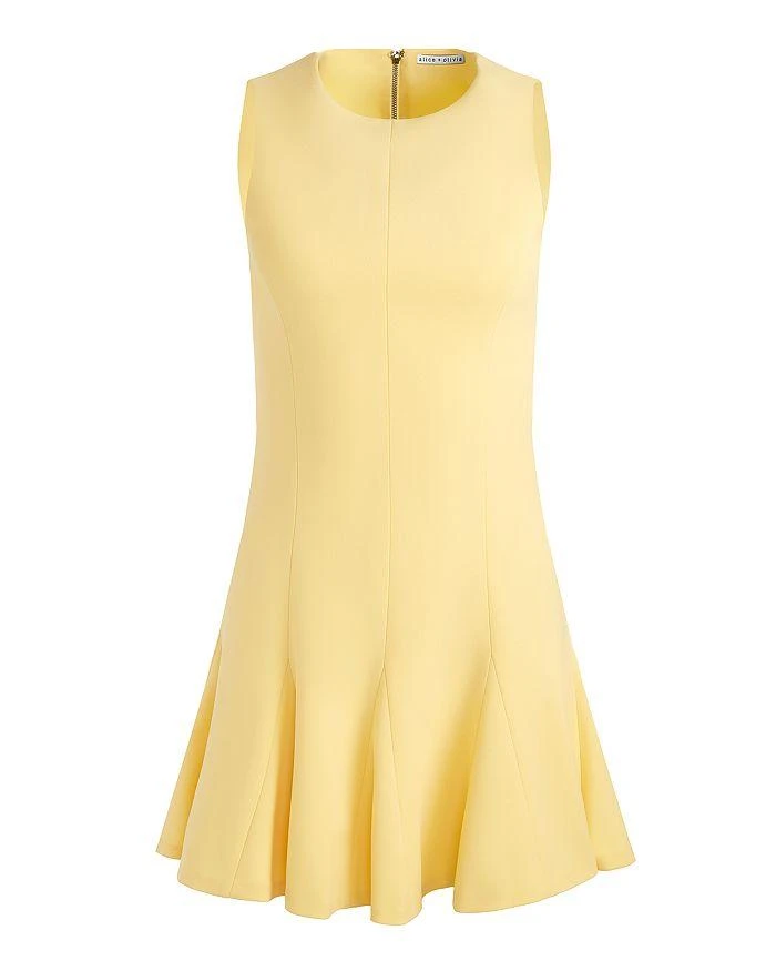 Alice + Olivia Isa Sleeveless Seamed Flare Mini Dress 6