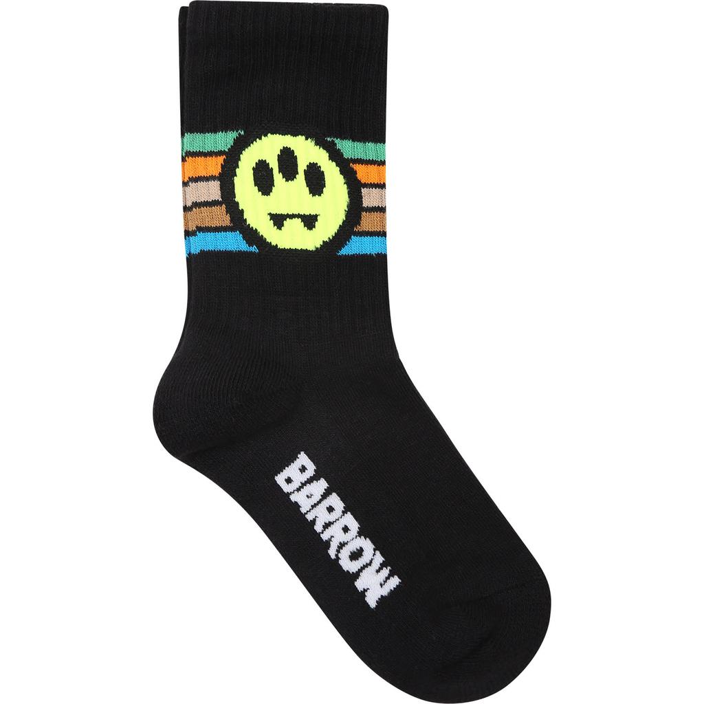 BARROW Black Socks For Kids With Smiley