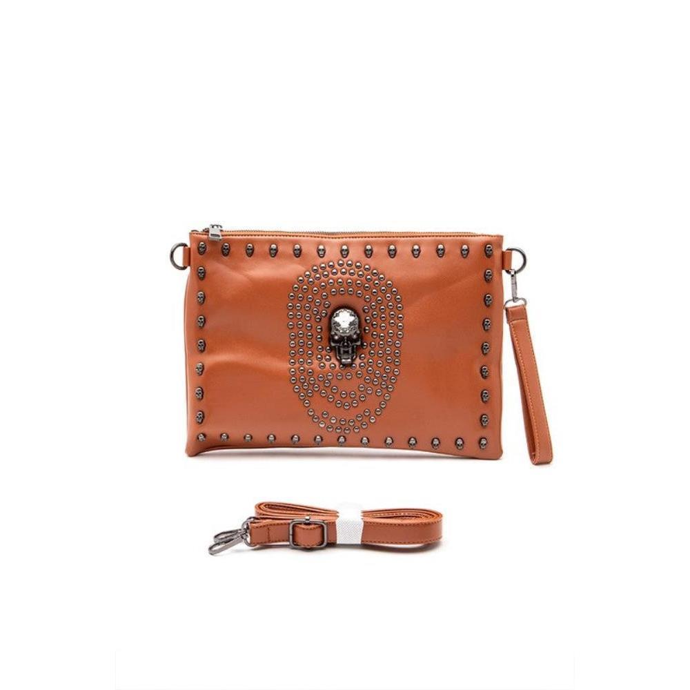 FASHNZFAB Skull Mix Studs Biker Crossbody Clutch Swing Bag