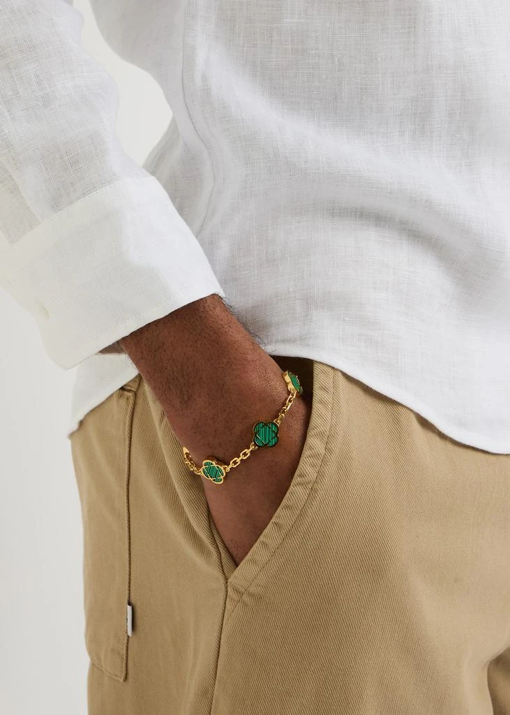 CRAFTD Malachite Clover 18kt gold-plated bracelet 2