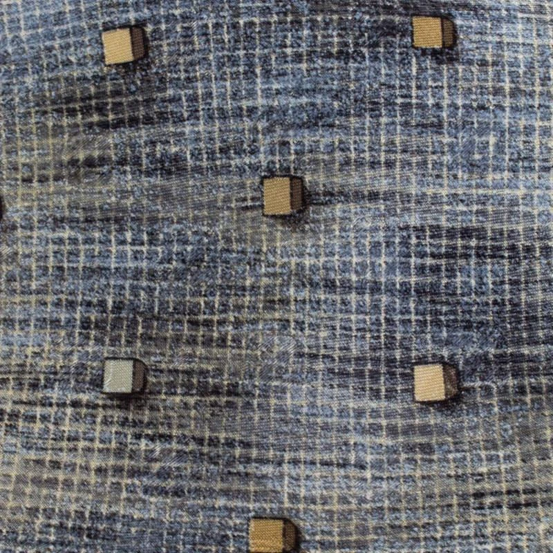 Zegna Ermenegildo Zegna Vintage Grey Cube Print Silk Tie 2