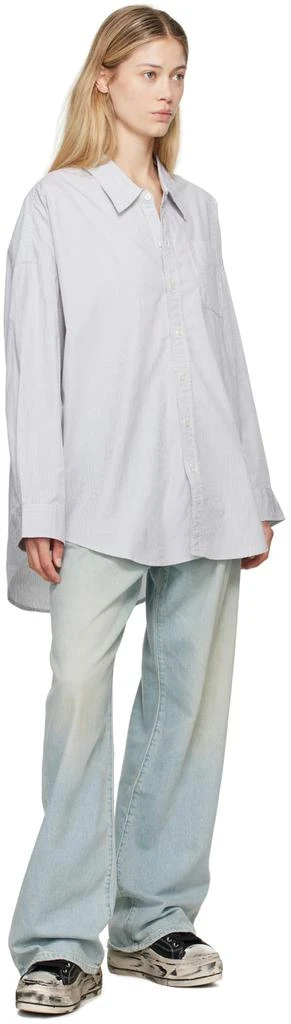 R13 Blue Damon Pleated Wide Leg Jeans 4