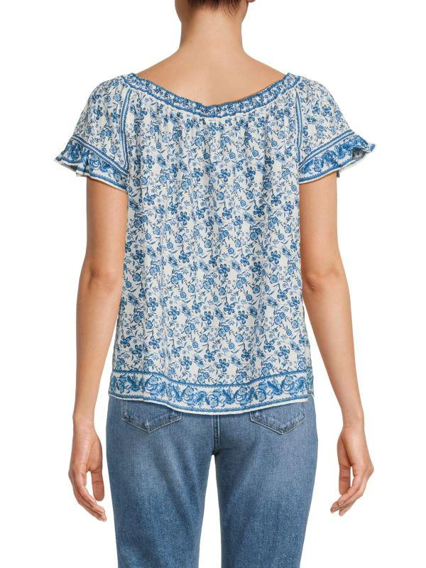 Max Studio Floral Flutter Sleeve Blouse 2