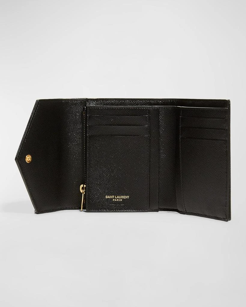 Yves Saint Laurent YSL Monogram Trifold Wallet in Grained Leather 3