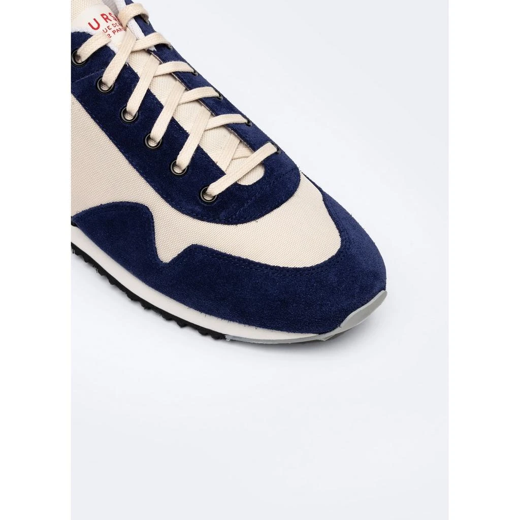 预计3周后发货 Fursac Fursac - Sneakers En Cuir Et Nylon Crèmes Et Bleues - Marine 5