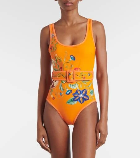 ALÉMAIS Flores printed belted swimsuit 2