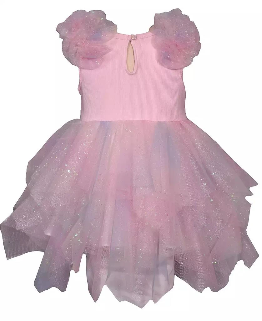 Bonnie Baby Baby Girls Rib Knit To Rainbow Mesh Hanky Hem Dress 2