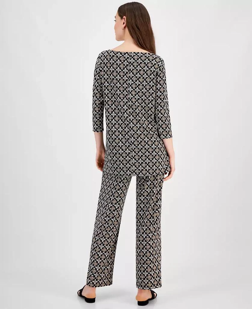 JM Collection Women's Printed Wide-Leg Knit Pants, Created for Macy's 5
