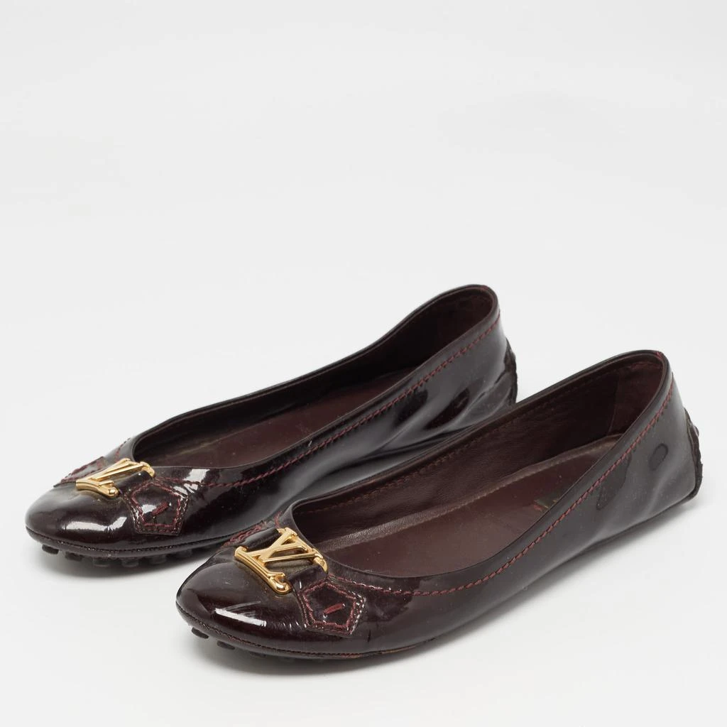 Louis Vuitton Louis Vuitton Burgundy Patent Leather Oxford Ballet Flats Size 36.5 2