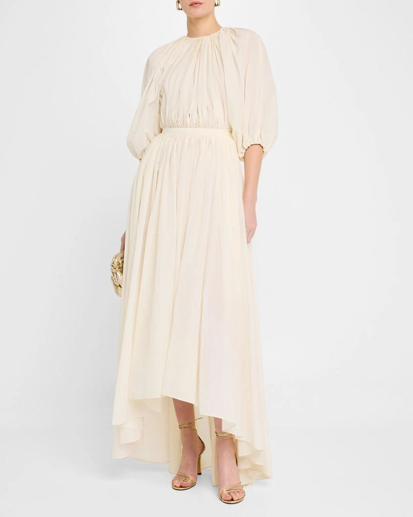PHILOSOPHY di LORENZO SERAFINI Gathered Short-Sleeve High-Low Dress 4