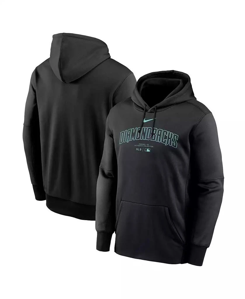 NIKE Men's Black Arizona Diamondbacks Authentic Collection Practice Performance Pullover Hoodie 1