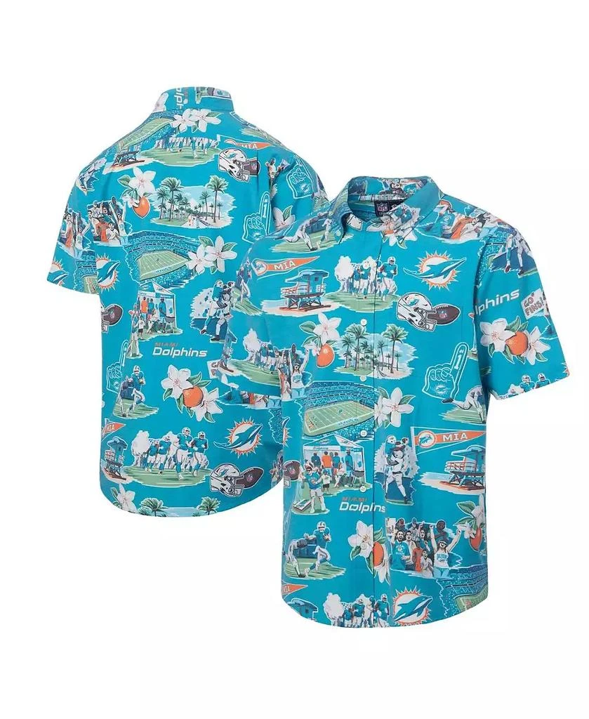 Reyn Spooner Men's Aqua Miami Dolphins Scenic Button-Down Shirt 1