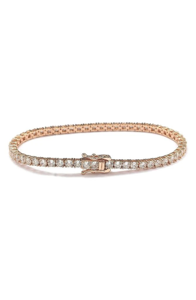 Suzy Levian Rose Gold Plated Sterling Silver 
Cubic Zirconia Tennis Bracelet 2