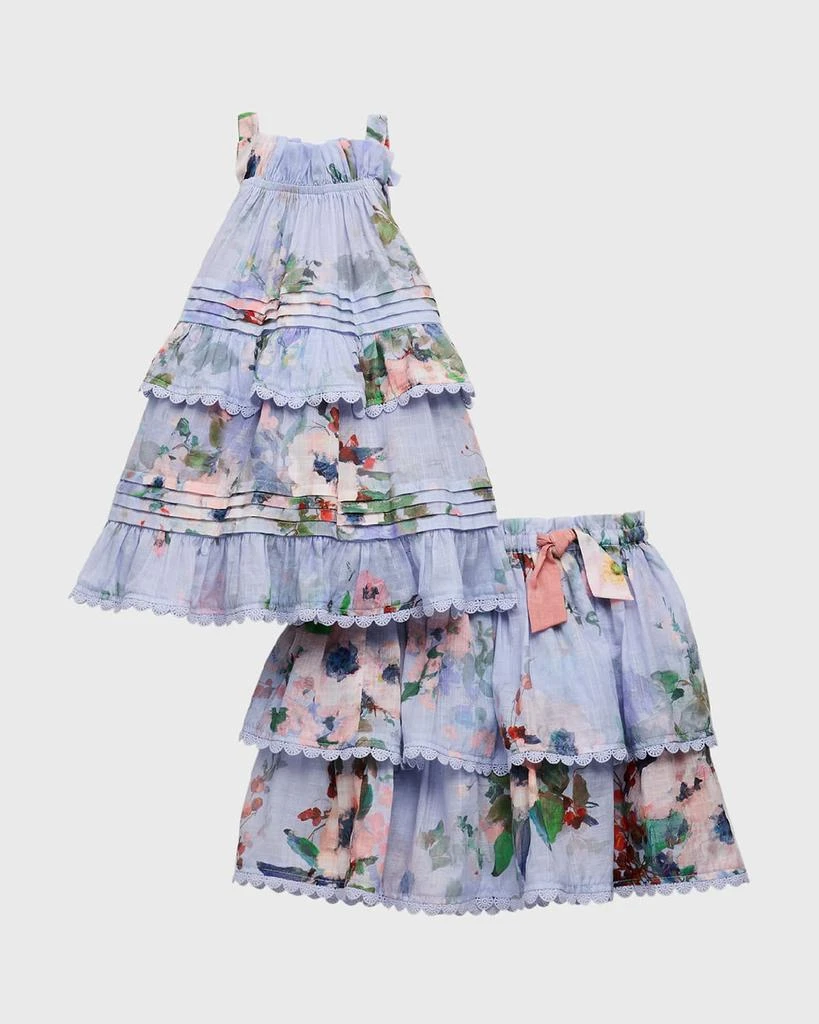 Zimmermann Girl's Everley Tiered Floral-Print Skirt, Size 1-12 4