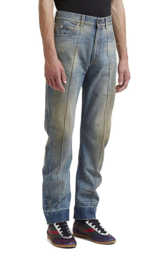 Gucci Gucci Logo Patch Distressed Stone Washed Jeans 1