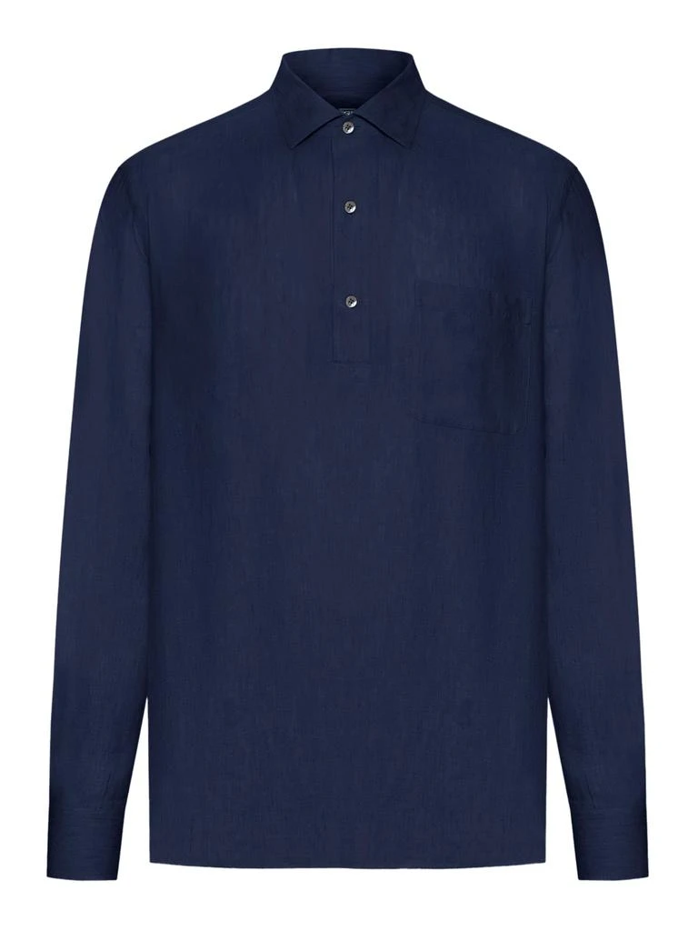 Zegna LINEN POLO BUTTON 1
