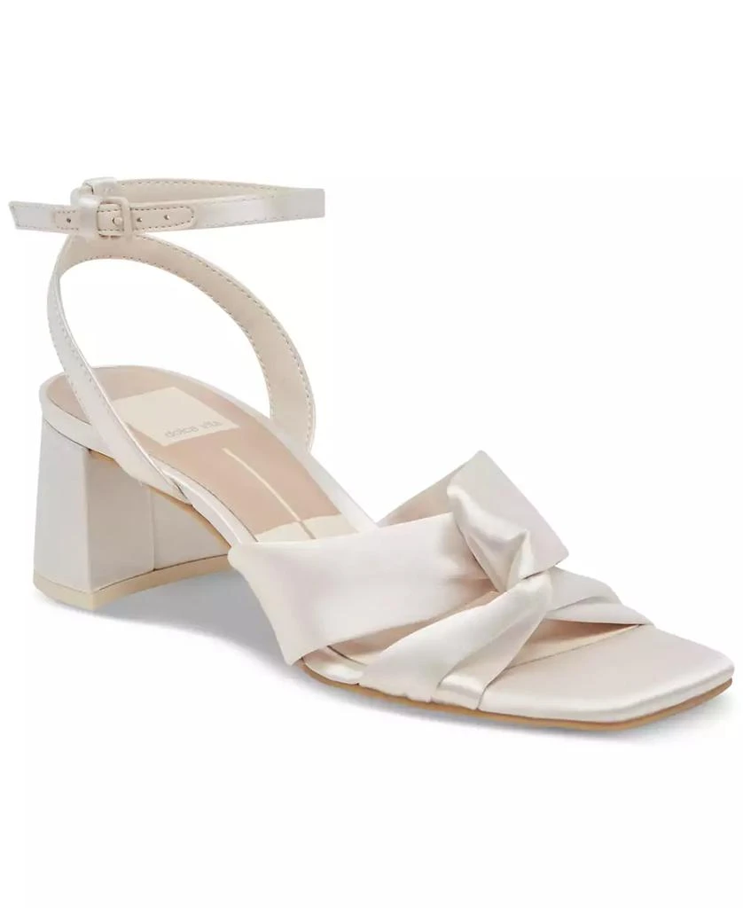 Dolce Vita Women's Brenna Satin Twist Two-Piece Block-Heel Sandals 1