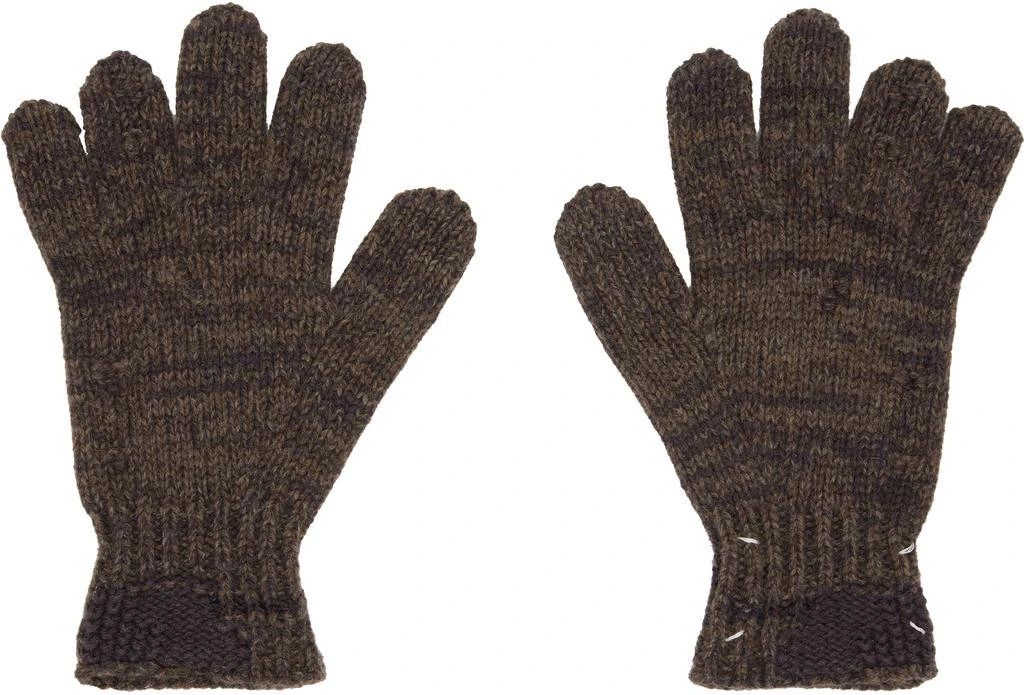 MAISON MARGIELA Brown Knit Gloves