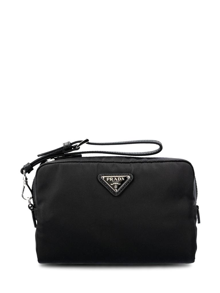 Prada Prada Logo Plaque Zipped Pouch Bag - Handbags - Free