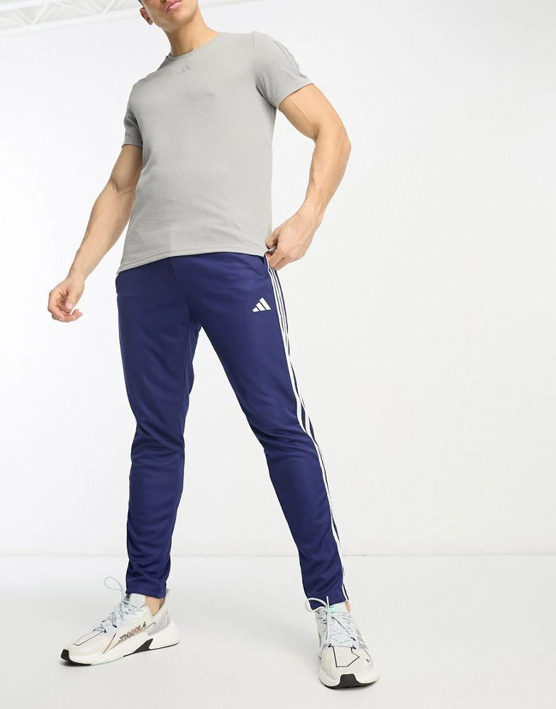 Adidas adidas Training Train Essentials 3 stripe joggers in navy 2