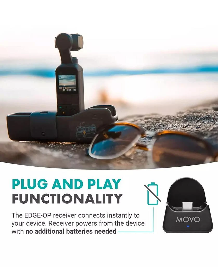 Movo Edge-OP Wireless Lavalier Microphone for Osmo Pocket 1 and 2 5
