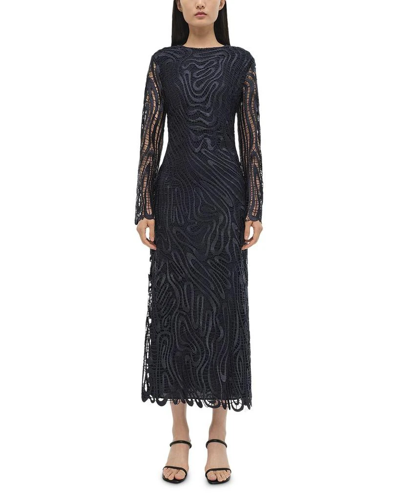 SIMKHAI Vanina Long Sleeve Lace Midi Dress 6