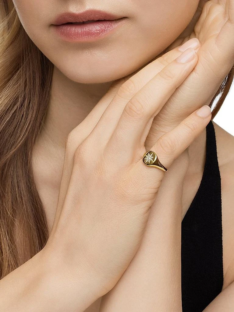 David Yurman Cable Collectibles Compass Pinky Ring in 18K Yellow Gold 7