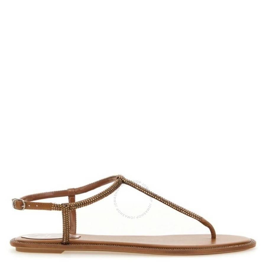 Rene Caovilla Diana Crystal Flat Sandals