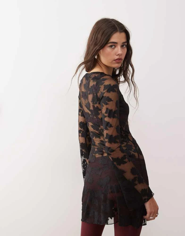 Motel Motel sevila mini lace dress in black 3