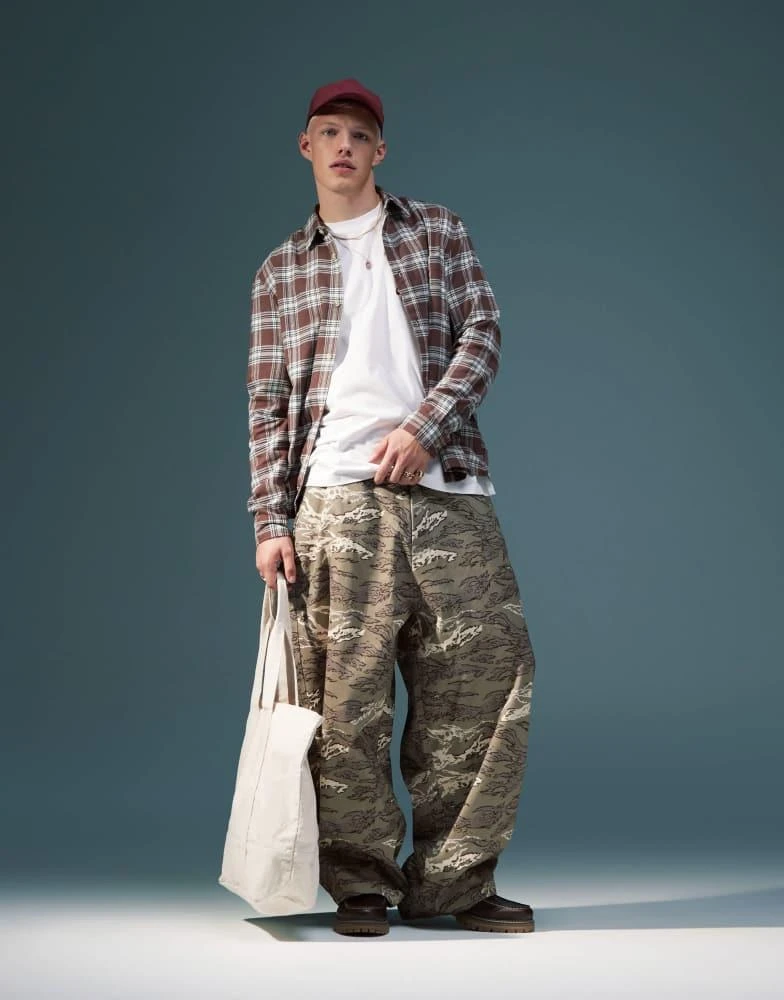 ASOS ASOS DESIGN oversized baggy camo print trousers 1