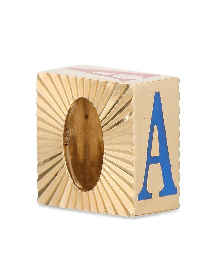 Adina Reyter 9K Yellow Gold Ceramic Initial Fluted Big Bead Pendant 1