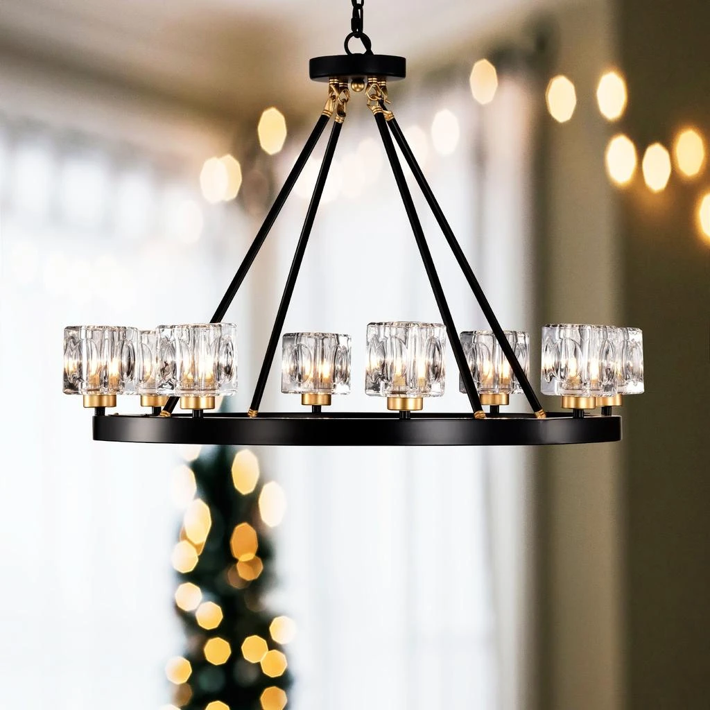 Streamdale Furniture Streamdale Wagon-Wheel Chandelier for Modern Farmhouse