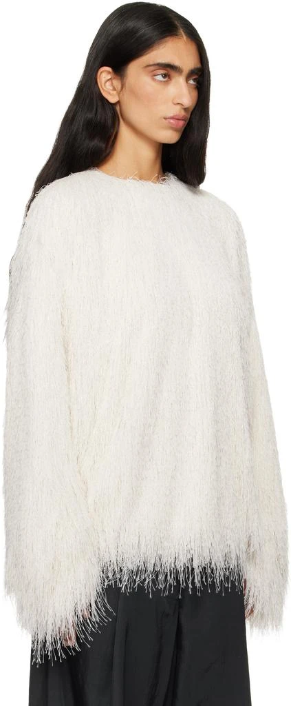 Dries Van Noten Off-White Fringed Cocoon Sweater 2