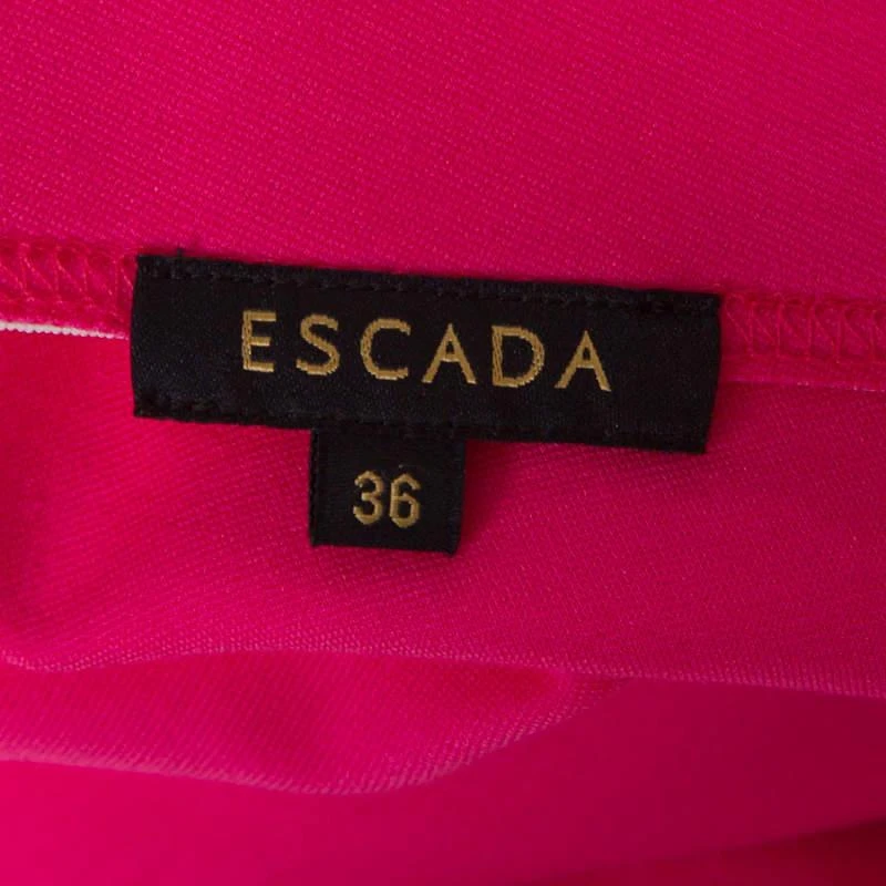 Escada Escada Blossom Pink Jersey Ruched Side Detail Skirt M 5