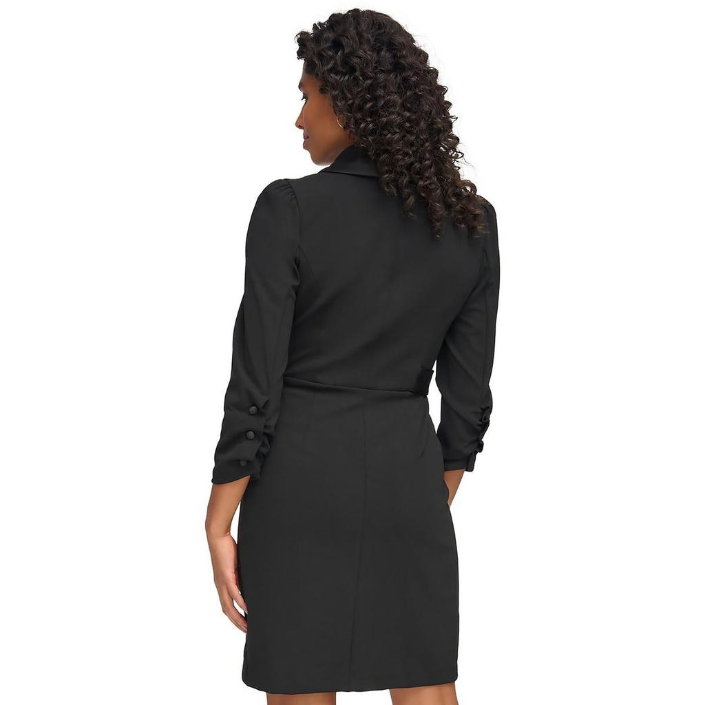 DKNY Womens Shawl Collar Side Tie Wear To Work Dress