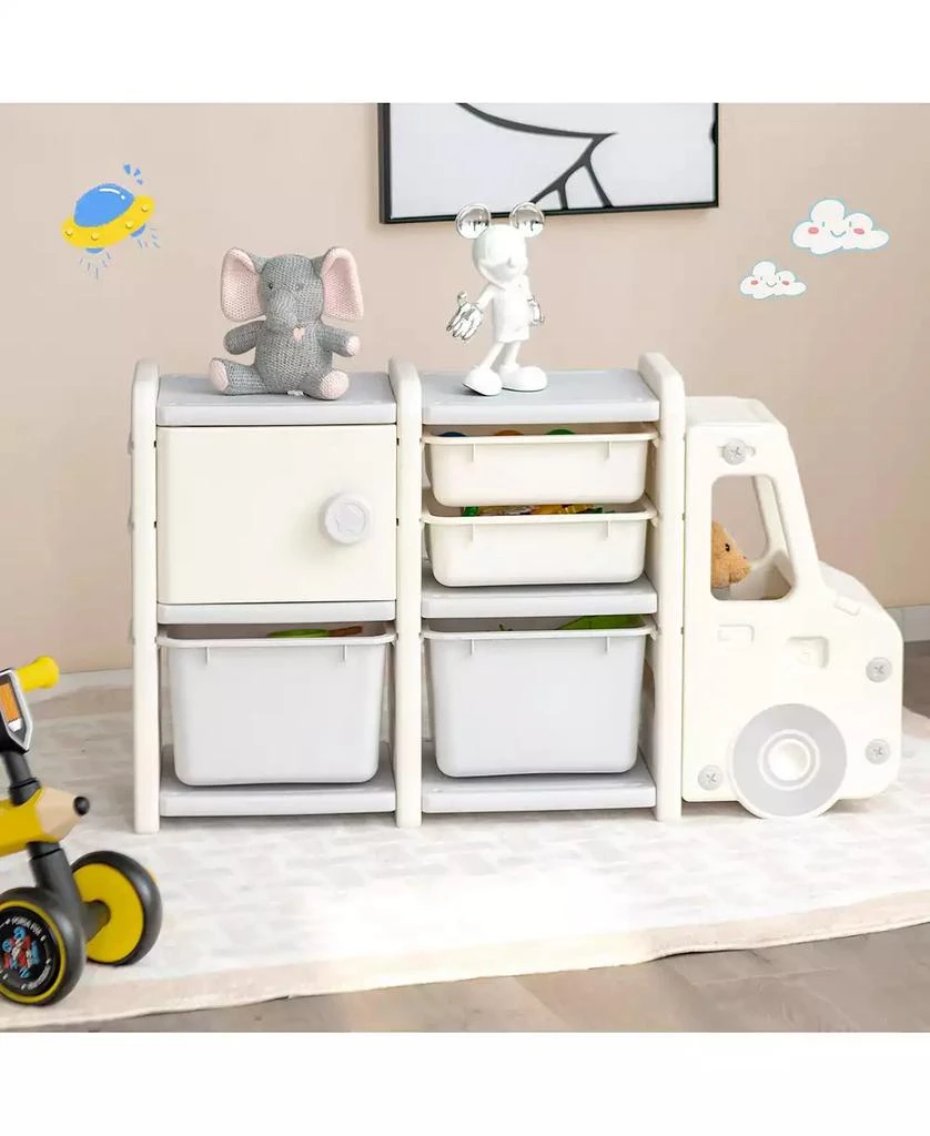 GOUUN Toddler Truck Storage Organizer with Plastic Bins 8
