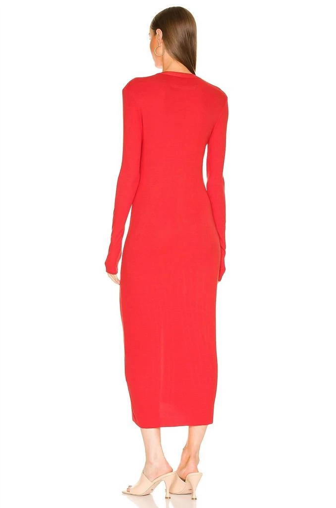 Enza Costa Silk Rib L/s Cardigan Midi In Blood Orange 2