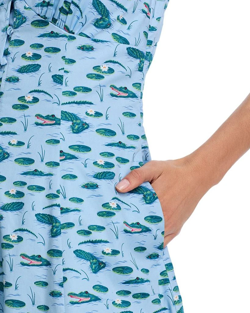 AQUA Printed Tie Shoulder Midi Dress - Exclusive 8