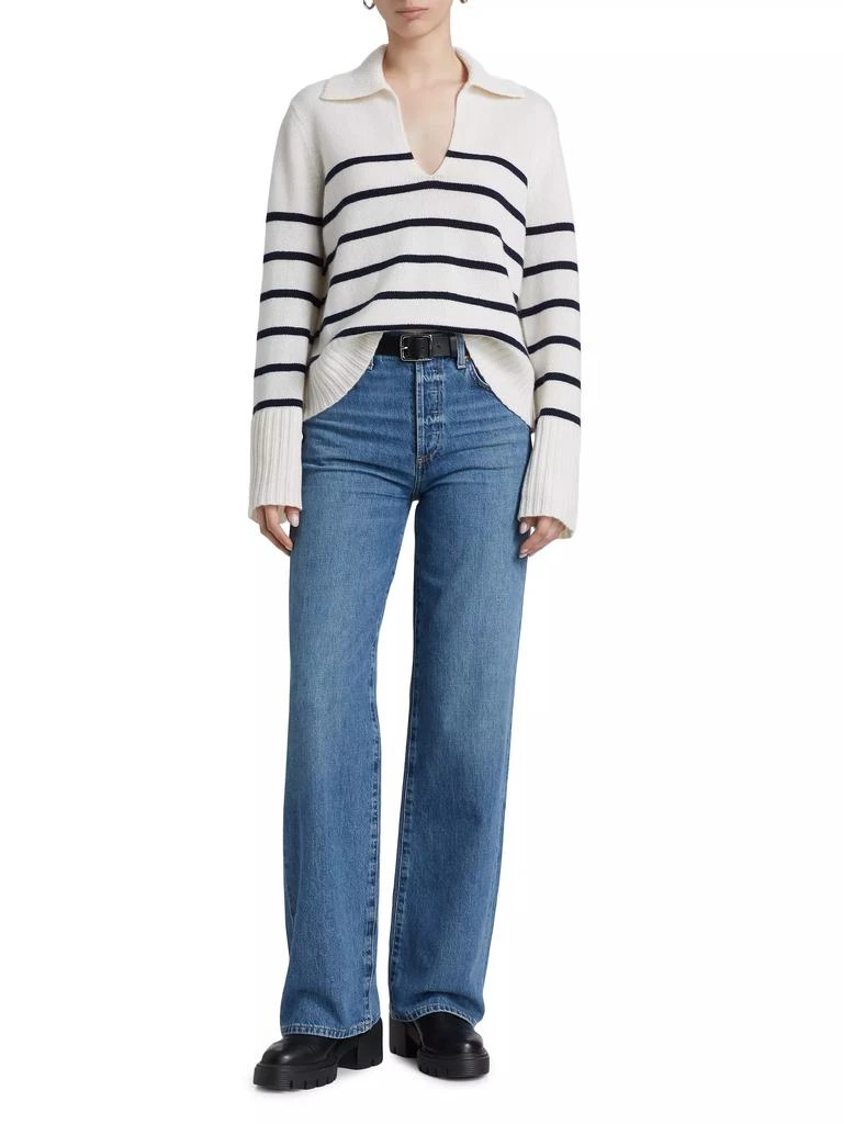 Jenni Kayne Frances Striped Cashmere Polo Sweater 2