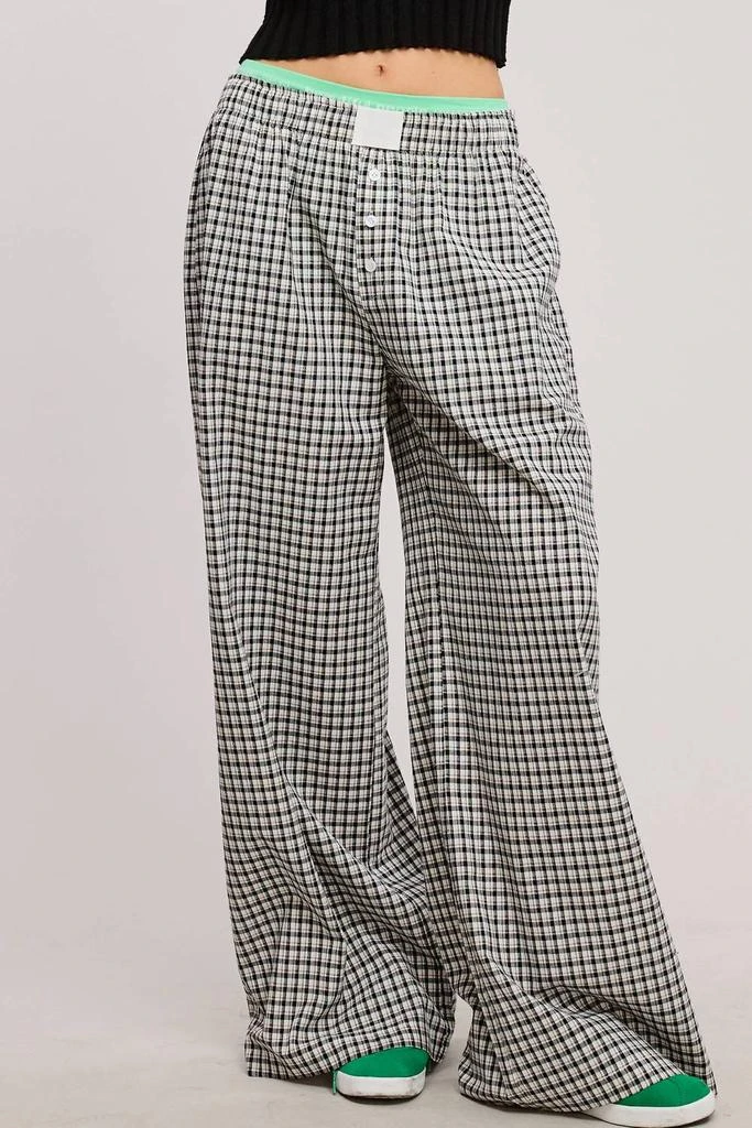 Mimosa Mimosa - Mid Rise Elasticized Waistband Gingham Pattern Pants